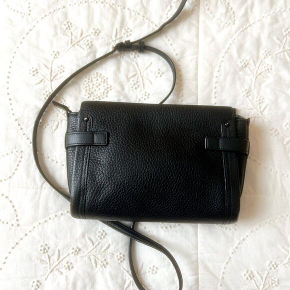 Coach Swagger Wristlet Black Crossbody Small Handbag Black Pepple Leather - Picture 3 of 10